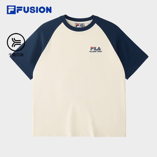 FILA FUSION CROSS OVER FUSION X ROUND TWO URBAN WAVE RIDER Unisex Short Sleeves T-Shirt (Beige / Green)