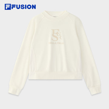 FILA FUSION INLINE FUSIONEER Women Pullover Sweater (White / Light Blue / Ash)