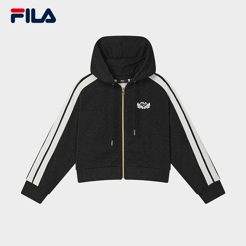 FILA CORE LIFESTYLE FILA MILANO STUDIO IN MILAN Women Hooded Jacket (Black / Grey)