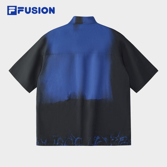 FILA FUSION Inline Workwear Men's Loose Fit Short Sleeve shirt in Dark Blue