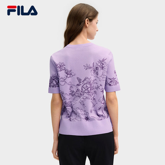 FILA CORE LIFESTYLE HERITAGE LUCKY TAROT Women Knit Sweater (Violet)