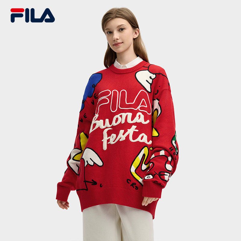 FILA CORE LIFESTYLE ORIGINALE FILA SOPHEY Women Knit Sweater (Red)