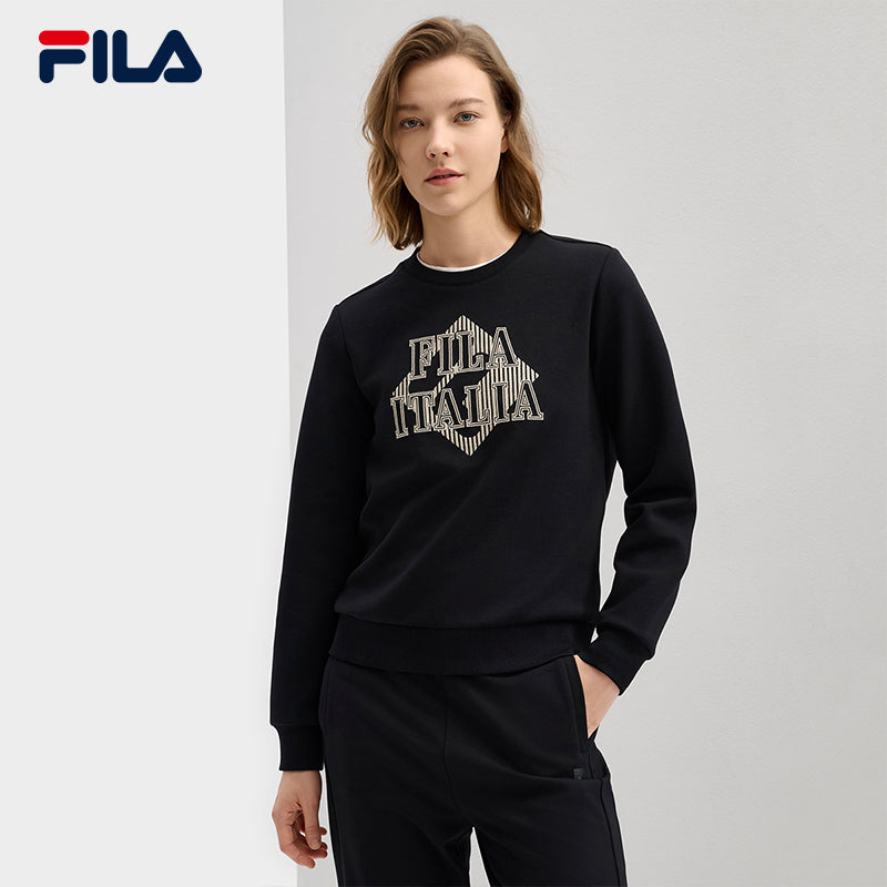 FILA CORE LIFESTYLE WHITE MILAN DESIGN WEEK Women Sweatshirt (Black)