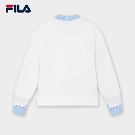 FILA CORE LIFESTYLE EMERALD GEOMETRIC SNOW Women Sweatshirt (White)