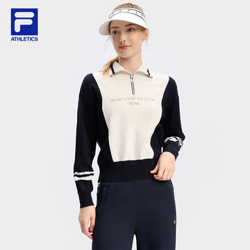 FILA CORE ATHLETICS TENNIS APRÈS-COURT Women Knit Sweater (Navy)