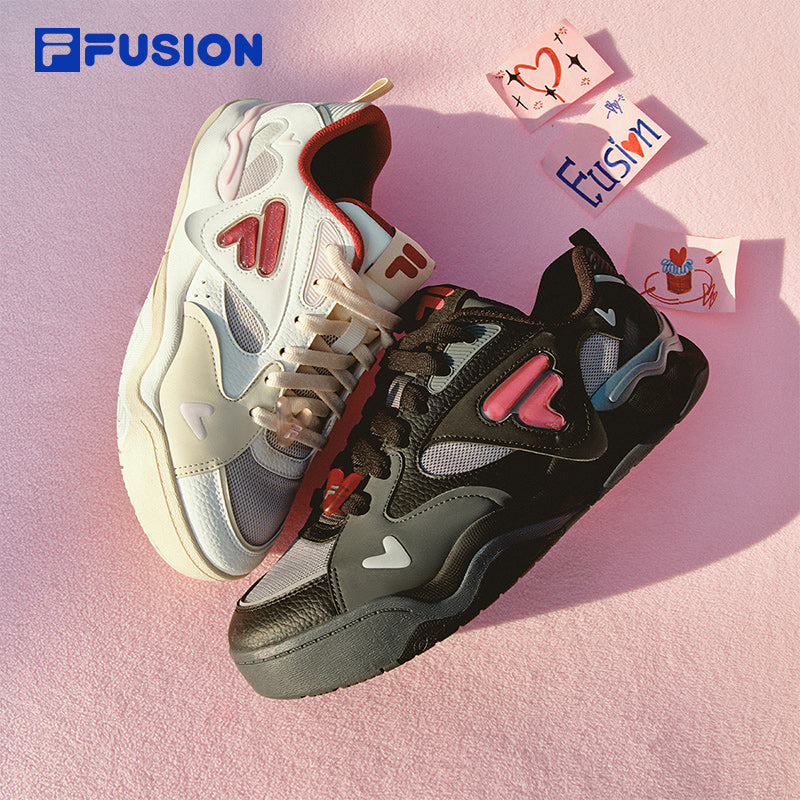 [V-Day Edition] FILA FUSION KICK II Women & Men Skate Shoes (Valentine's Couple Sneakers - Black and White )