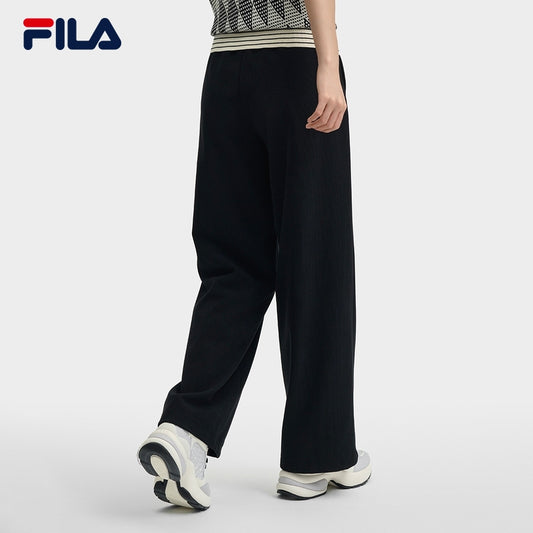 FILA CORE LIFESTYLE WHITE ORTISEI Women Knit Pants (Black / Pink)