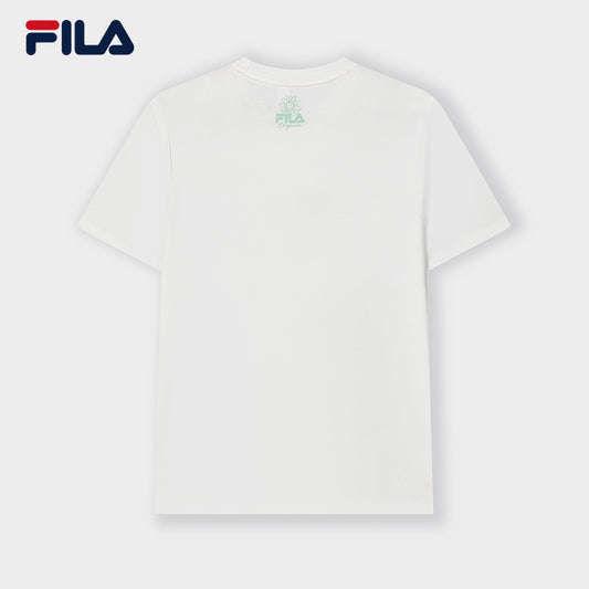 FILA CORE WHITE LINE Women Short Sleeve T-shirt (White/Turquoise)