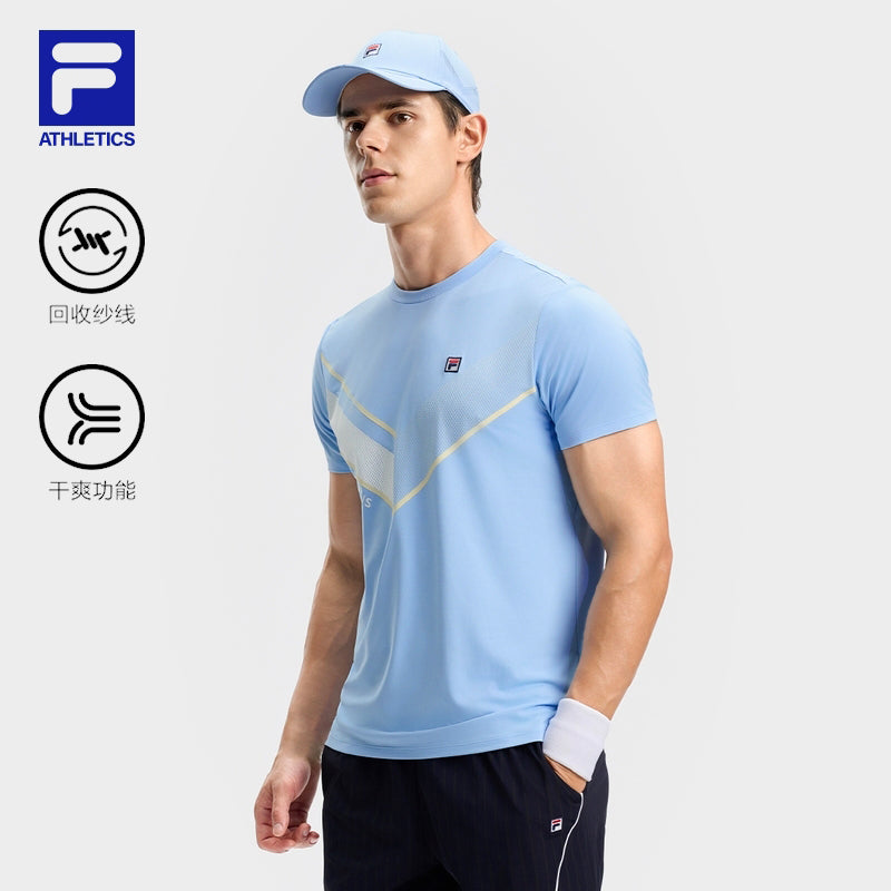 FILA CORE ATHLETICS TENNIS1 ART IN SPORTS Men Short Sleeve T-shirt (Light Blue)