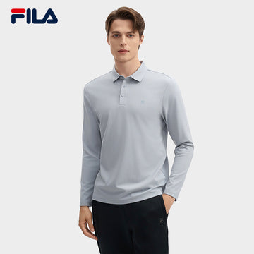 FILA CORE LIFESTYLE WHITE LINE GRENOBLE Men Long Sleeve Polo (Ash)