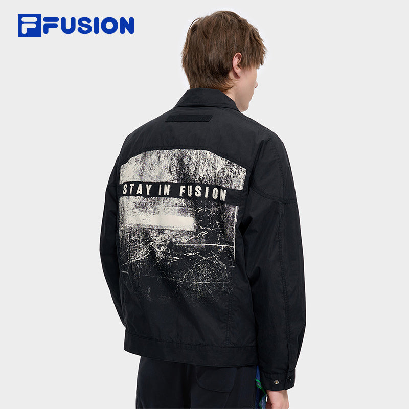 FILA FUSION INLINE FUSION X - WORKWEAR DANCE CITY GROOVE Men Woven Jacket (Black / Light Green)