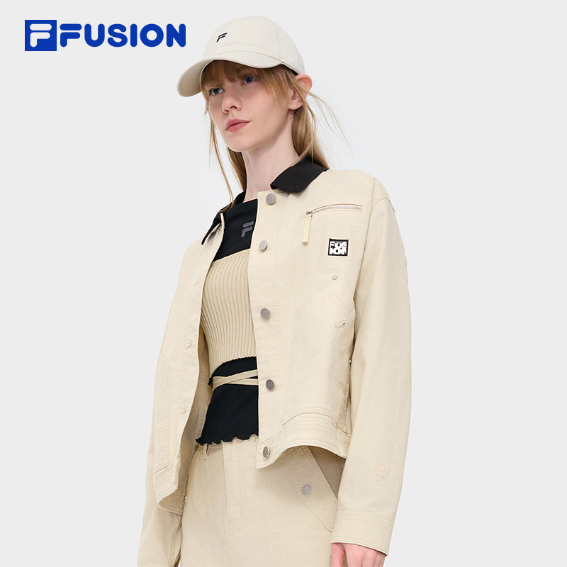 FILA FUSION INLINE WORKWEAR STREET SURFER Women Woven Jacket (Beige)