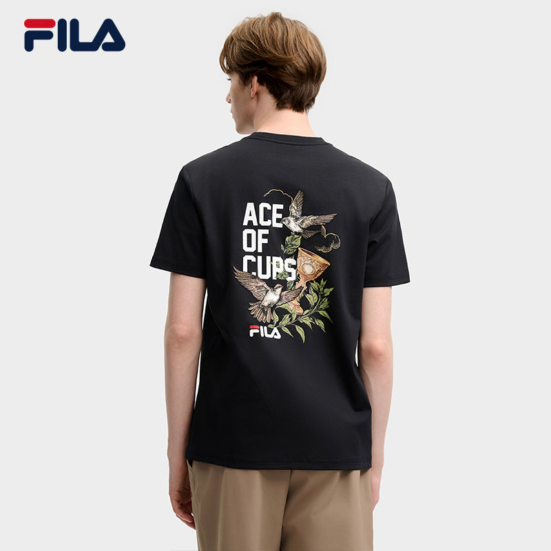 FILA CORE LIFESTYLE HERITAGE LUCKY TAROT Men Short Sleeves T-Shirt (Black / Blue / White)