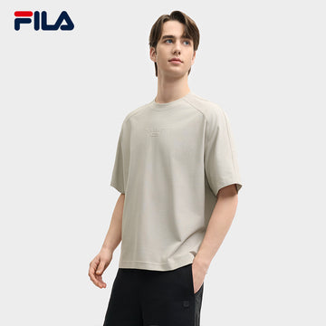 FILA CORE LIFESTYLE MILANO ENJOY A CUP OF JOE Men Short Sleeves T-Shirt (Ash / White)