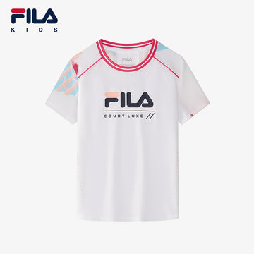 (140-165cm) FILA KIDS ART IN SPORTS PERFORMANCE TENNIS Girl's Short Sleeve T-shirt in Full Print