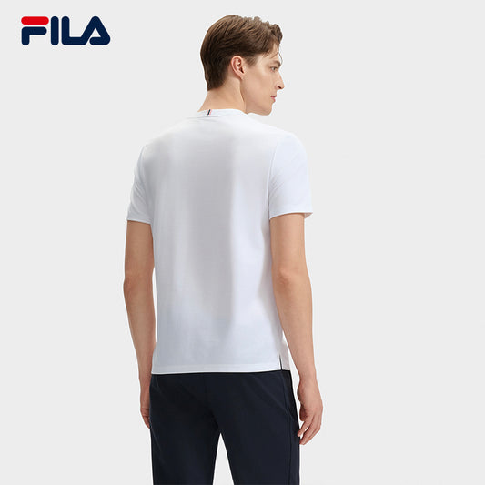 FILA CORE LIFESTYLE MODERN HERITAGE THE LOUVRE PALACE Men Short Sleeve T-shirt (Blue / Navy / White)