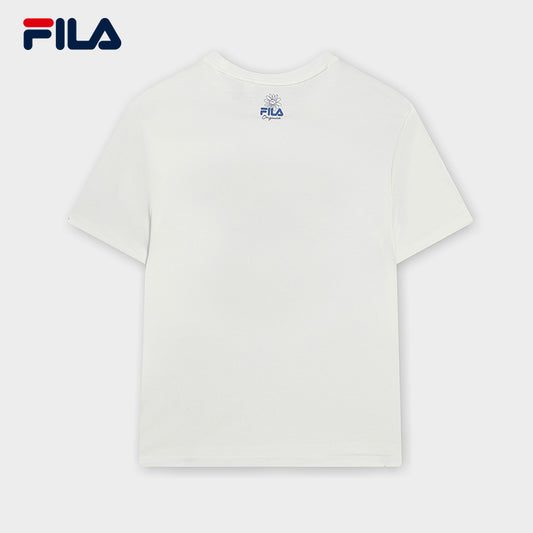 FILA CORE WHITE LINE x WIGGLE WIGGLE Women Short Sleeve T-shirt in White