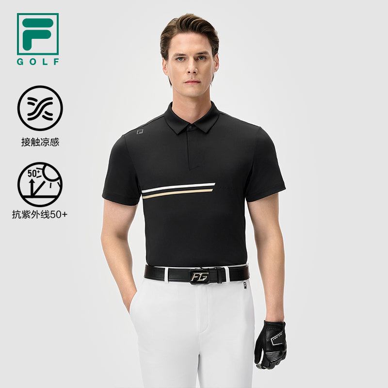 FILA CORE ATHLETICS GOLF STATELY FLORAL Men Polo T-shirt (Black)