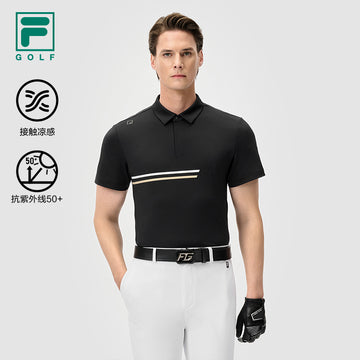 FILA CORE ATHLETICS GOLF STATELY FLORAL Men Polo T-shirt (Black)