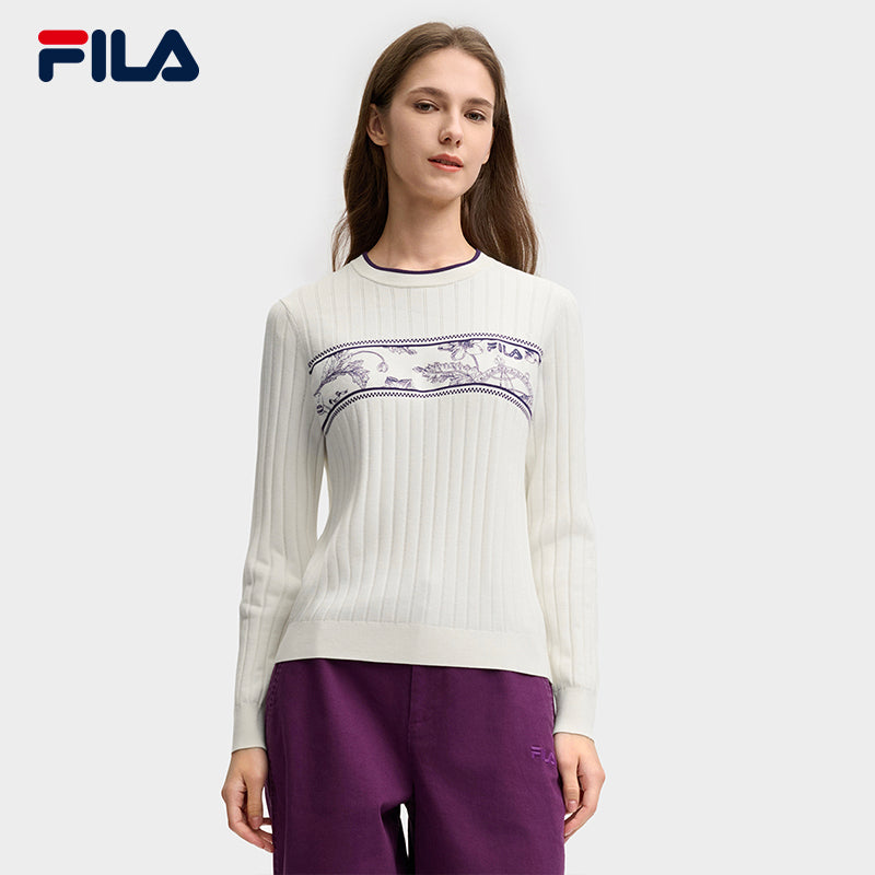 FILA CORE LIFESTYLE HERITAGE LUCKY TAROT Women Knit Sweater (Ash)