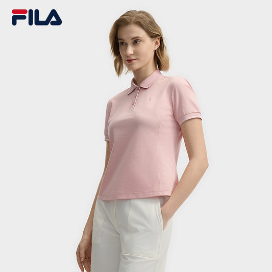 FILA CORE LIFESTYLE WHITE SPORTY & LUXURIOUS Women Polo T-shirt (Navy / Pink / White)