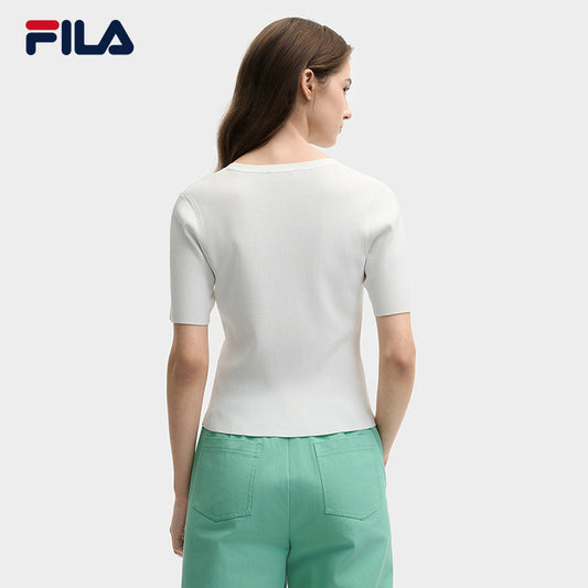 FILA CORE LIFESTYLE HERITAGE SPRING IMAGINATION Women Knit Sweater (White)