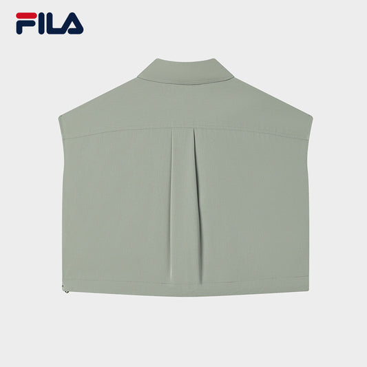 FILA CORE LIFESTYLE WHITE SPORTY & LUXURIOUS Women Woven Vest (Turquoise)