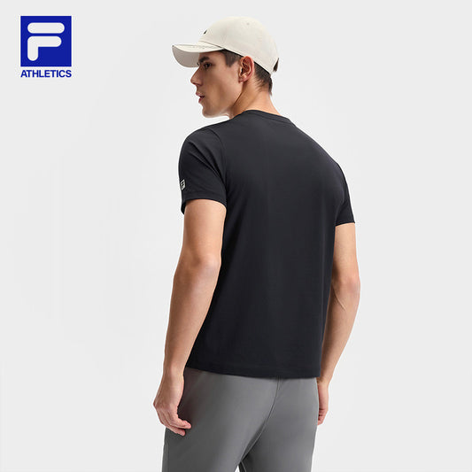 FILA CORE ATHLETICS FITNESS BLACK MEN SPACE DRIOD Men Short Sleeves T-Shirt (Black / Blue / White)