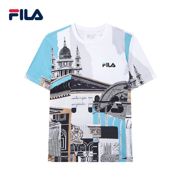 FILA CORE Men's WHITE LINE HERITAGE Short Sleeve T-shirt in Full Print