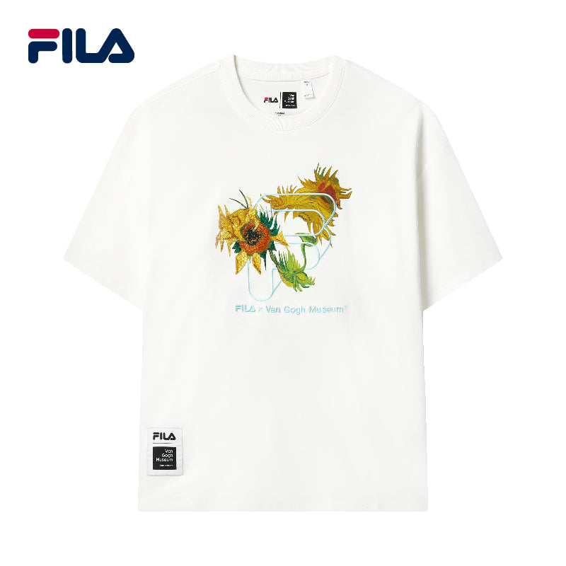 FILA CORE Women's WHITE LINE HERITAGE Van Gogh Short Sleeve T-shirt in White
