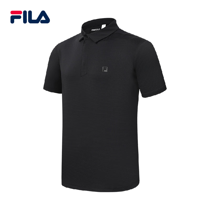 FILA CORE Men's ATHLETICS GOLF Short Sleeve Polo Shirt in Black (Unisex)