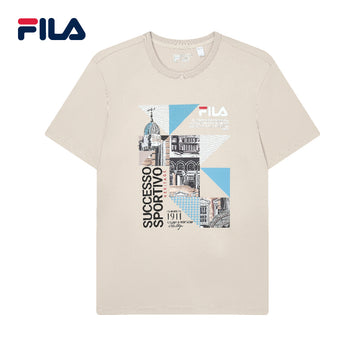 FILA CORE Men's WHITE LINE HERITAGE Short Sleeve T-shirt in Sand
