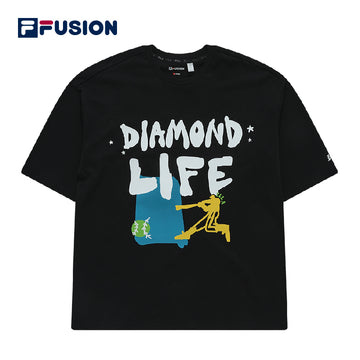 FILA FUSION Unisex INLINE Baseball Short Sleeve T-shirt in Black