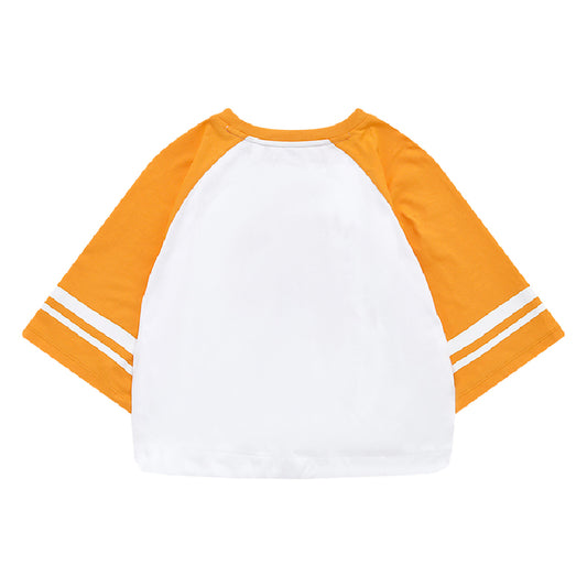 FILA FUSION Women's INLINE Baseball Short Sleeve T-shirt in Orange