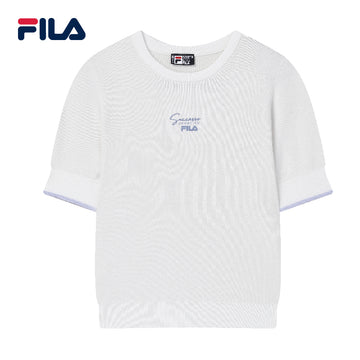 FILA CORE Women's WHITE LINE HERITAGE Knitted Sweater in White