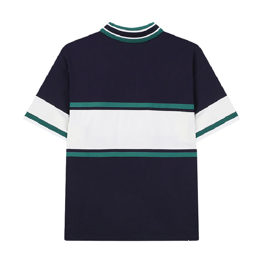 FILA CORE Men's WHITE LINE ORIGINALE Short Sleeve Polo Shirt in Dark Blue