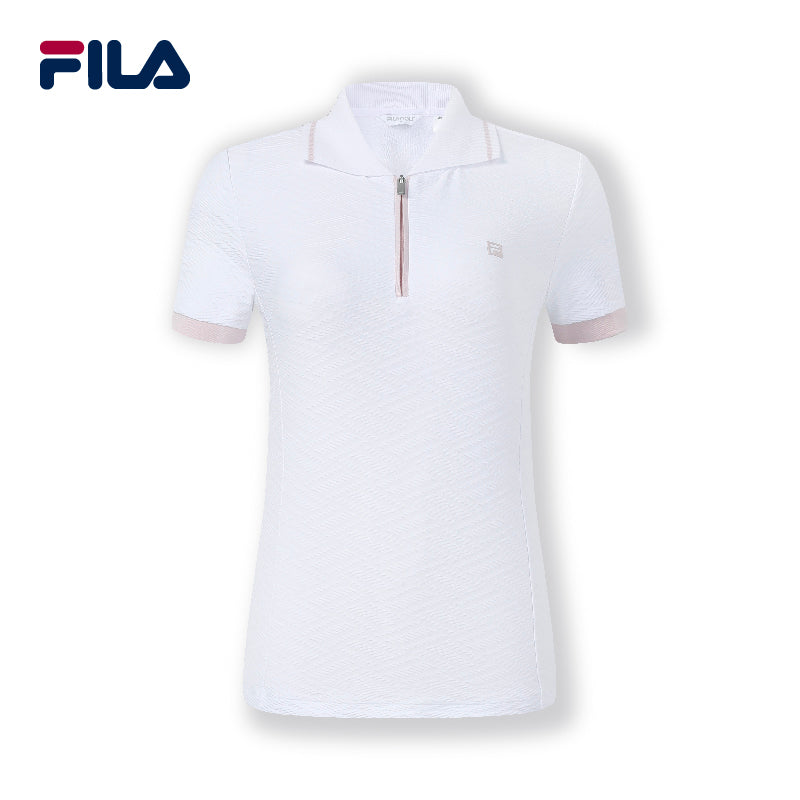 FILA CORE Women's ATHLETICS GOLF Short Sleeve Polo Shirt in White