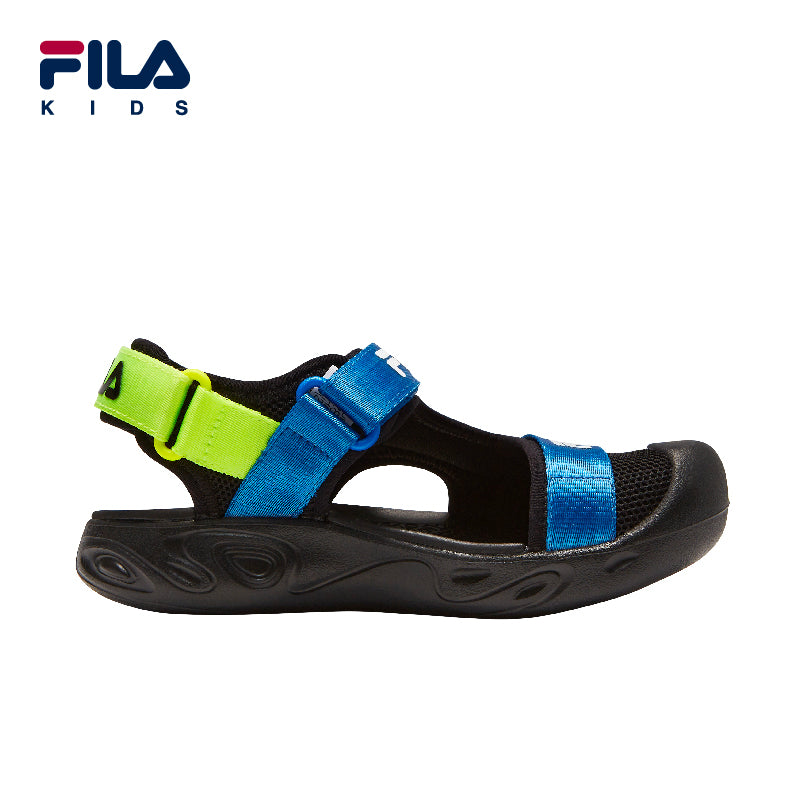 FILA KIDS Boy's HERITAGE Sandals in Black/Blue/Green