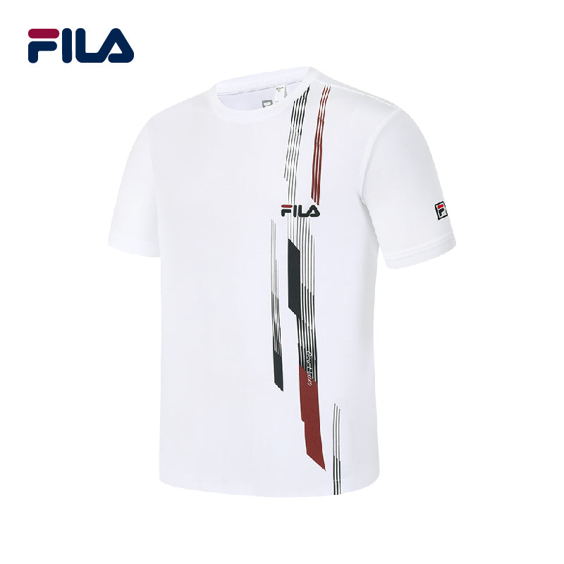 FILA CORE Men's TENNIS2 REINTERPRETS HERITAGE IN THE 80S ATHLETICS TENNIS Short Sleeve T-shirt in White