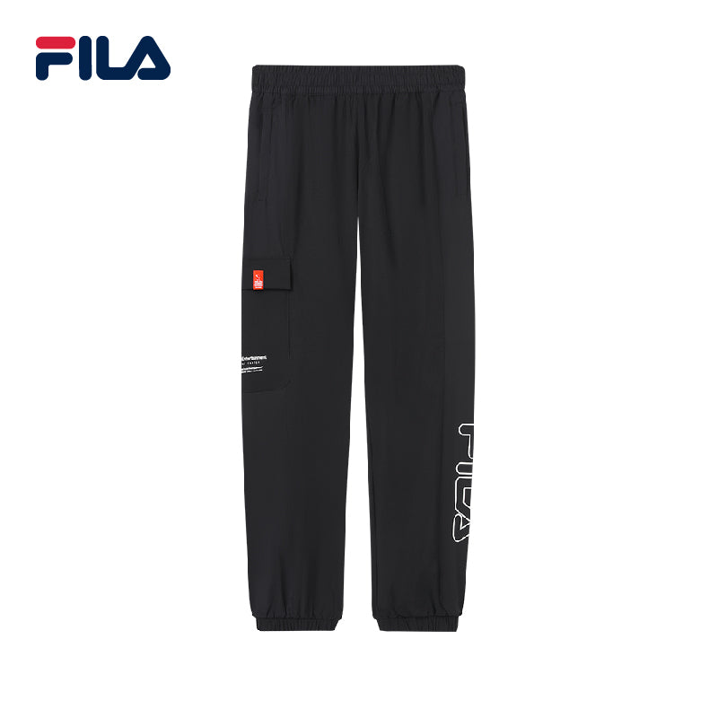 FILA CORE Women's MAGIC STICK WHITE LINE ORIGINALE Woven Pants in Black
