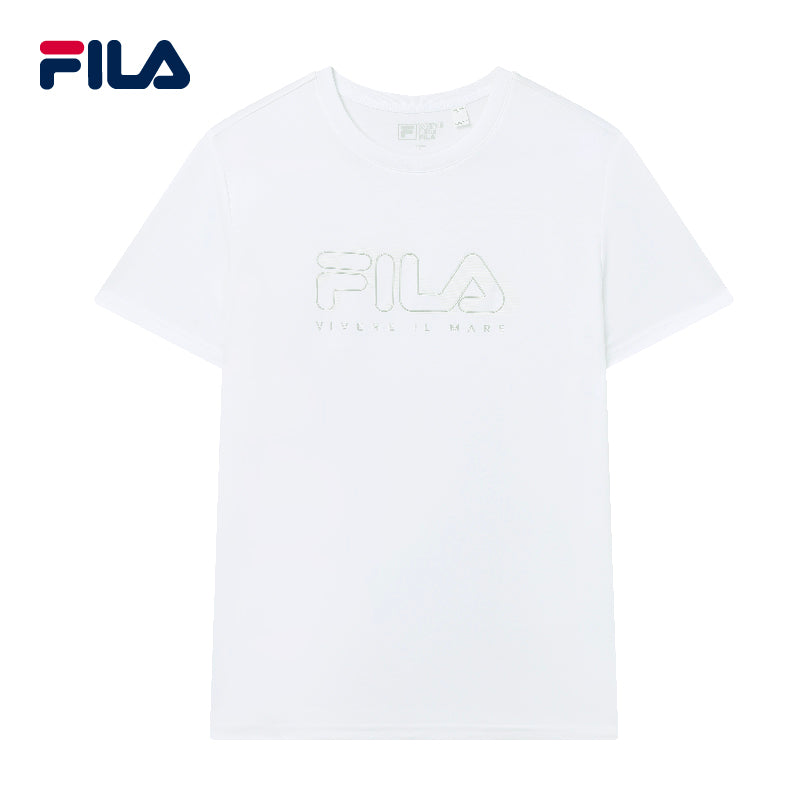 FILA CORE Men's WHITE LINE Short Sleeve T-shirt in White