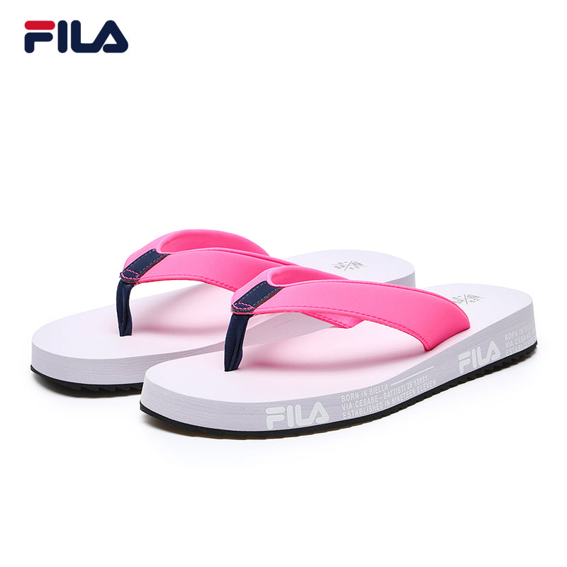 Pink fila slippers online