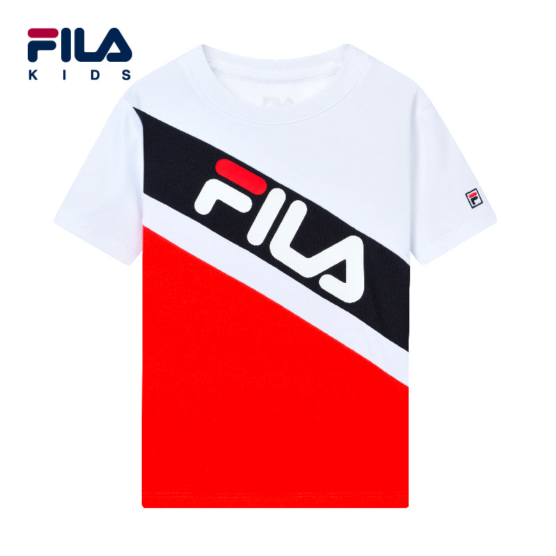 FILA KIDS Boy's ORIGINALE Short Sleeve T-shirt in White