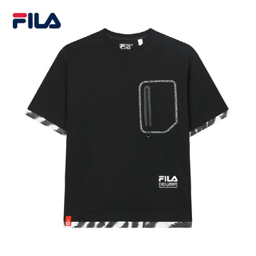 FILA CORE Men's MAGIC STICK WHITE LINE ORIGINALE Short Sleeve T-shirt in Black