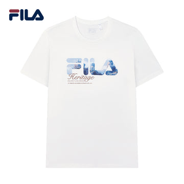 FILA CORE Men's WHITE LINE HERITAGE Short Sleeve T-shirt in White (Unisex)
