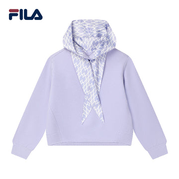 FILA CORE Women's WHITE LINE EMERALD Hooded Sweater in Purple