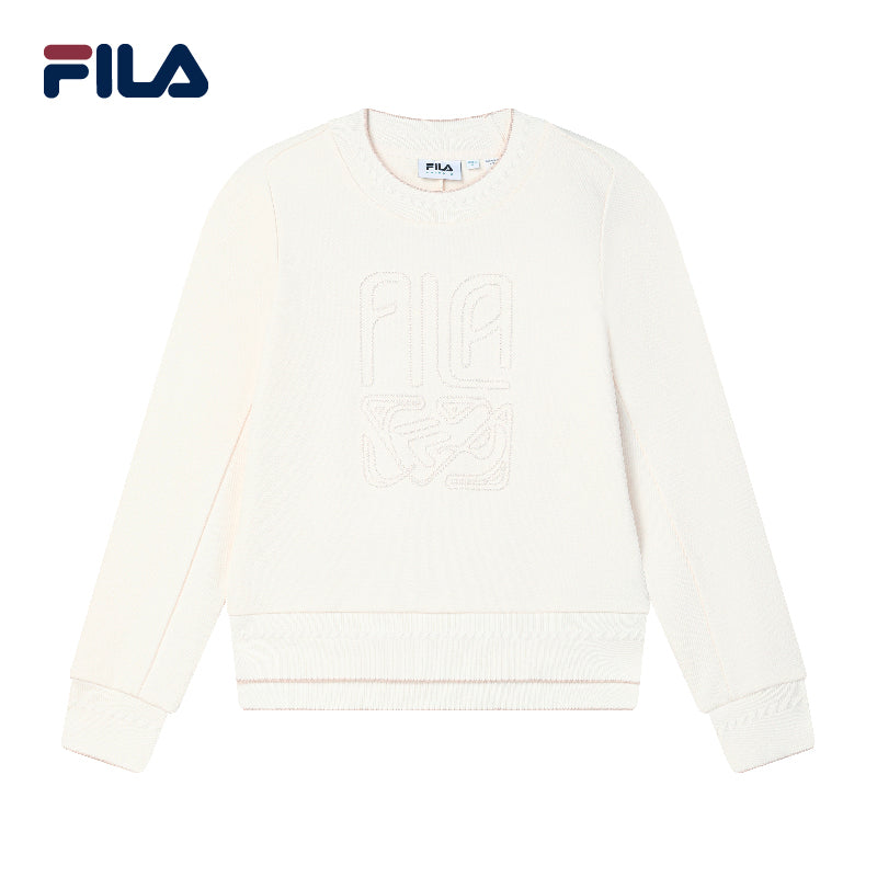 FILA CORE Women's WHITE LINE EMERALD Pullover Sweater in Ash