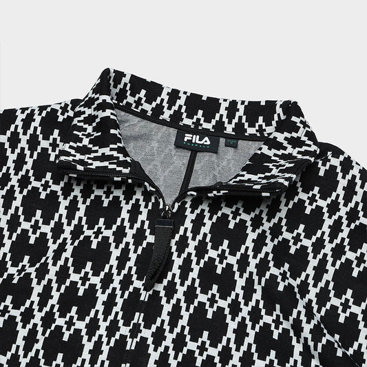 FILA CORE Women's WHITE LINE EMERALD Knit Top in Black