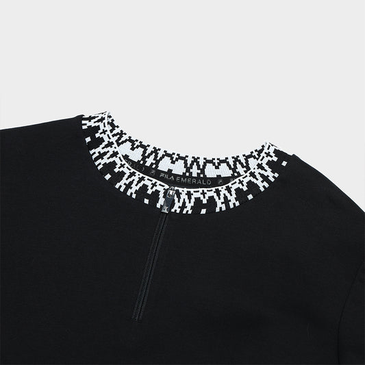 FILA CORE Women's WHITE LINE EMERALD Pullover Sweater in Black