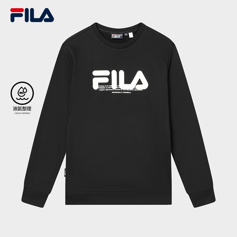 FILA CORE Men's NORDIC NATURE WHITE LINE ORIGINALE Pullover Sweater in Black